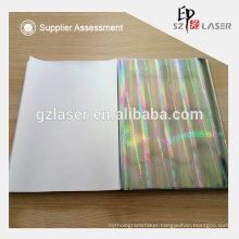 157g silver coated hologram paper for laminate with notebook